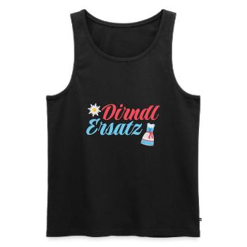 Dirndl Ersatz - Männer Premium Bio Tank Top - Schwarz - Vorne - AI Model Male 178 light (178cm)