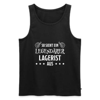 Lagerist Spruch Stablerfahrer Logistiker Geschenk - Männer Premium Bio Tank Top - Schwarz - Vorne - Michal (187cm)