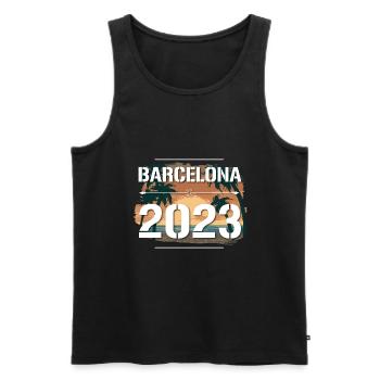 Barcelona 2023 - Männer Premium Bio Tank Top - Schwarz - Vorne - Michal (187cm)