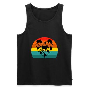 Retro vintage of farm animal, farming, farmer - Men's Premium Organic Tank Top - black - Front - AI Model Male 178 light (178cm)
