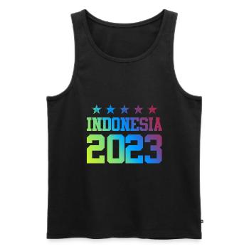 Indonesia 2023 - Männer Premium Bio Tank Top - Schwarz - Vorne - Michal (187cm)
