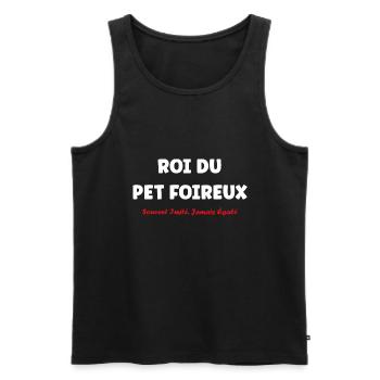 Roi du pet foireux - Débardeur bio Premium Homme - noir - Devant - AI Model Male 178 light (178cm)