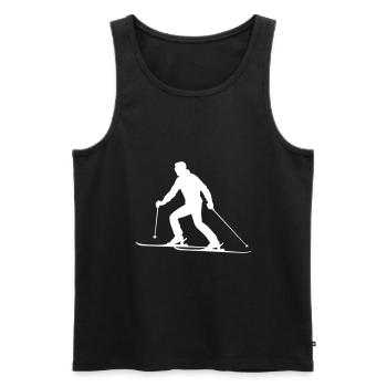 Skiing Skiing Man Silhouette - Men's Premium Organic Tank Top - black - Front - AI Model Male 178 light (178cm)