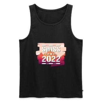 Swiss 2022 - Männer Premium Bio Tank Top - Schwarz - Vorne - Michal (187cm)