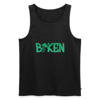 Biken Fahrrad Bike - Männer Premium Bio Tank Top - Schwarz - Vorne - Michal (187cm)