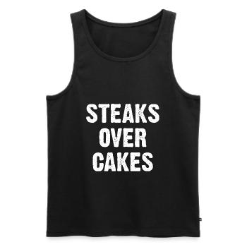Steaks Over Cakes - Männer Premium Bio Tank Top - Schwarz - Vorne - AI Model Male 178 light (178cm)