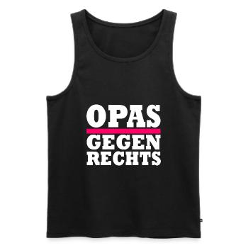 Opas gegen rechts - Männer Premium Bio Tank Top - Schwarz - Vorne - Michal (187cm)