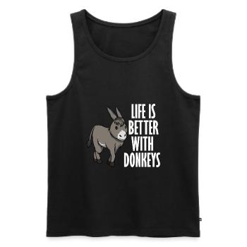 Living with donkeys Cute baby donkey - Men's Premium Organic Tank Top - black - Front - Michal (187cm)