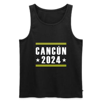 Cancún 2024 - Débardeur bio Premium Homme - noir - Devant - Michal (187cm)