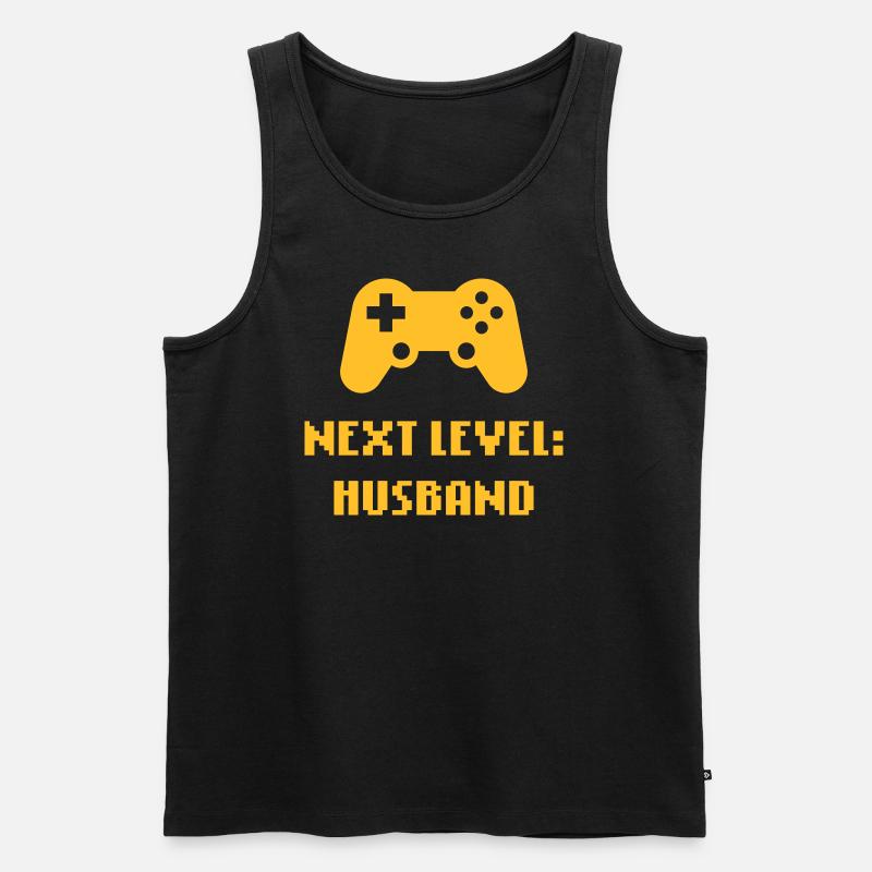 Next Level: Husband (Bräutigam / Hochzeit) - Männer Premium Bio Tank Top - Schwarz