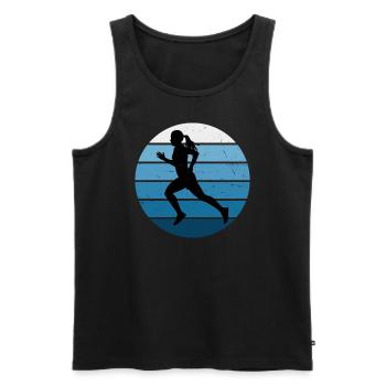 Women's Jogging Men's Running Running Fitness - Men's Premium Organic Tank Top - black - Front - Michal (187cm)