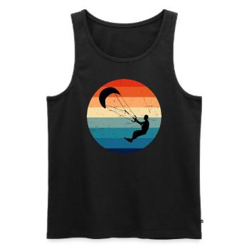 Kitesurf Kite Kitesurfer Kitesurfing Kitesurfen - Débardeur bio Premium Homme - noir - Devant - Michal (187cm)