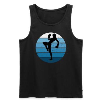 Boxe Kickboxing Kickboxing Hommes - Débardeur bio Premium Homme - noir - Devant - Michal (187cm)