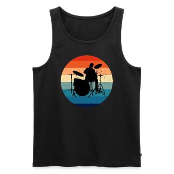 Percussionist Drummer Drums Playing Drums - Men's Premium Organic Tank Top - black - Front - AI Model Male 178 light (178cm)