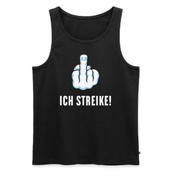 Stinkefinger – Ich Streike! (Streik Streikposten) - Männer Premium Bio Tank Top - Schwarz - Vorne - AI Model Male 178 light (178cm)