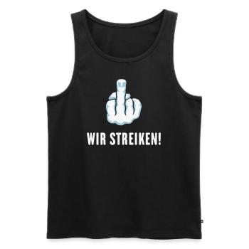 Stinkefinger – Wir Streiken! (Streik Streikposten) - Männer Premium Bio Tank Top - Schwarz - Vorne - AI Model Male 178 light (178cm)