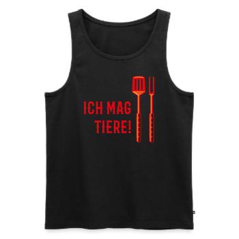 Ich Mag Tiere! (Grillbesteck / 3C) - Männer Premium Bio Tank Top - Schwarz - Vorne - Michal (187cm)
