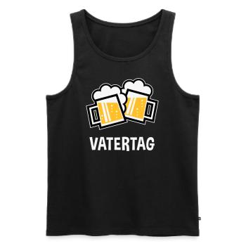 Vatertag (Bier Prosit / Bayrische Bierkrüge / 3C) - Männer Premium Bio Tank Top - Schwarz - Vorne - AI Model Male 178 light (178cm)