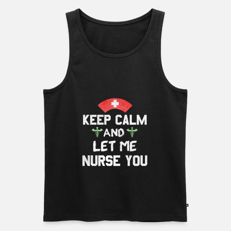 Keep Calm Krankenschwester Geschenk - Männer Premium Bio Tank Top - Schwarz