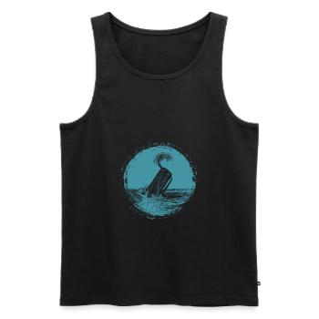 Whale blue whale sperm whale humpback whale ocean gift - Men's Premium Organic Tank Top - black - Front - AI Model Male 178 light (178cm)