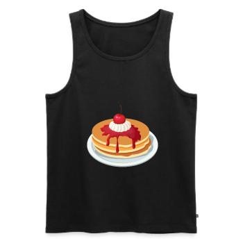 Eierkuchen Pfannkuchen Pancakes Frühstück Geschenk - Männer Premium Bio Tank Top - Schwarz - Vorne - Michal (187cm)