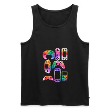 Videospiel-Controller - Männer Premium Bio Tank Top - Schwarz - Vorne - AI Model Male 178 light (178cm)