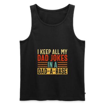 Ich halte alle Witze meines Vaters in einem Vater eine Basis - Männer Premium Bio Tank Top - Schwarz - Vorne - AI Model Male 178 light (178cm)