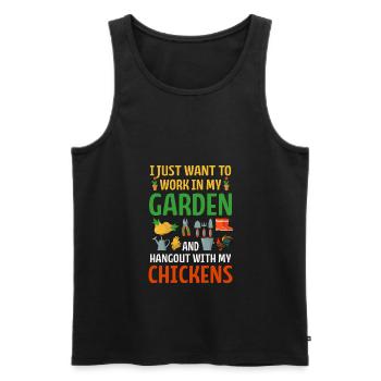 I Just Want To Work In My Garden - Men's Premium Organic Tank Top - black - Front - AI Model Male 178 light (178cm)