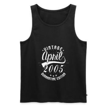 Born April 2005 Quarantine Birthday Made in 2005 - Men's Premium Organic Tank Top - black - Front - Michal (187cm)