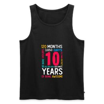 10 years Birthday 10th children's birthday - Men's Premium Organic Tank Top - black - Front - Michal (187cm)