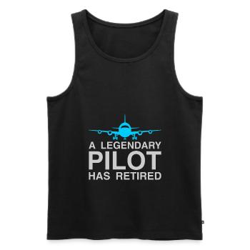 EIN LEGENDÄRER PILOT HAT FUNNY RETIREMENT IN DEN RUHESTAND GESCHICKT - Männer Premium Bio Tank Top - Schwarz - Vorne - Michal (187cm)