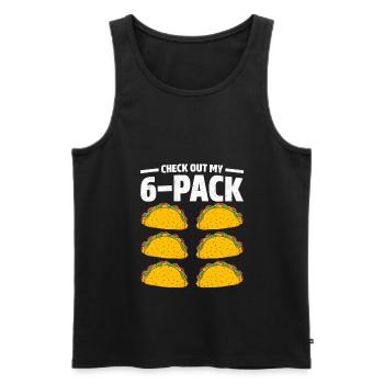 Taco's Taco Gym - Men's Premium Organic Tank Top - black - Front - Michal (187cm)