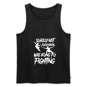 Kung fu - surely not everybody was kung fu fight - Men's Premium Organic Tank Top - black - Front - AI Model Male 178 light (178cm)