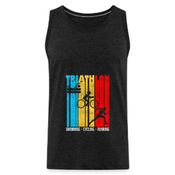 triathlon, triathlon, triathlon humor - Men's Premium Organic Tank Top - charcoal grey - Front - Alexander (188cm)