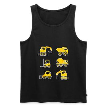 Excavator operator - Men's Premium Organic Tank Top - black - Front - AI Model Male 178 light (178cm)