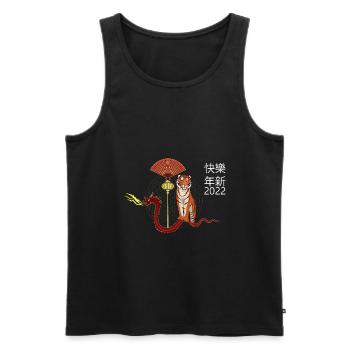 Chinesisches Neujahr 2022 Jahr des Tigers Chinesisch - Männer Premium Bio Tank Top - Schwarz - Vorne - Michal (187cm)