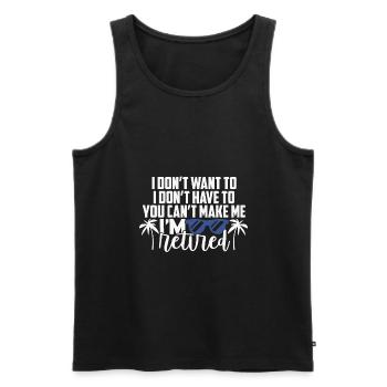 Retired- At Last I'm Retired - Men's Premium Organic Tank Top - charcoal grey - Front - Alexander (188cm)