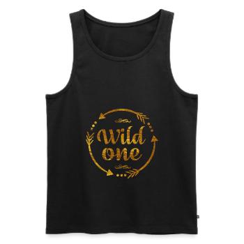 Wild One 1st Birthday Golden - Men's Premium Organic Tank Top - black - Front - AI Model Male 178 light (178cm)