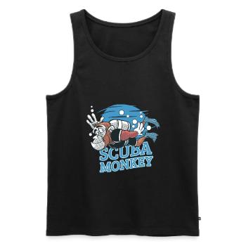Scuba Monkey - Scuba Diving Chimp - Men's Premium Organic Tank Top - black - Front - AI Model Male 178 light (178cm)