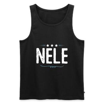 Nele - Männer Premium Bio Tank Top - Schwarz - Vorne - AI Model Male 178 light (178cm)