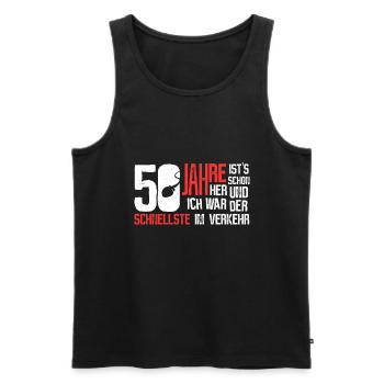 50. Geburtstag - schnellster im Verkehr - Männer Premium Bio Tank Top - Schwarz - Vorne - Michal (187cm)