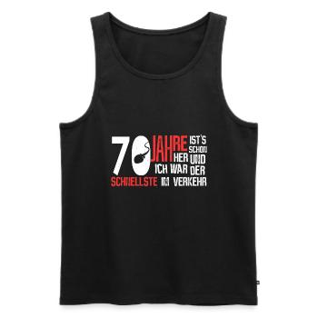 70. Geburtstag - der schnellste - Männer Premium Bio Tank Top - Schwarz - Vorne - Michal (187cm)