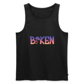Biken - Männer Premium Bio Tank Top - Schwarz - Vorne - Michal (187cm)