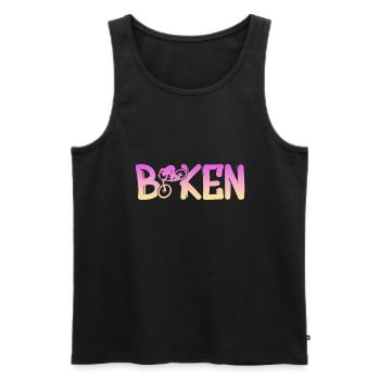 Biken - Männer Premium Bio Tank Top - Schwarz - Vorne - Michal (187cm)