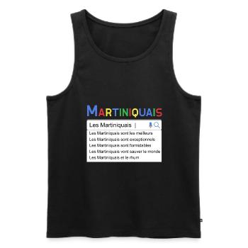 Martiniquais Moteur De Recherche Humour martinique - Débardeur bio Premium Homme - noir - Devant - Michal (187cm)