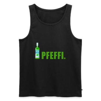 Pfefferminz Likör Pfeffi Vatertag Sauf - Männer Premium Bio Tank Top - Schwarz - Vorne - AI Model Male 178 light (178cm)