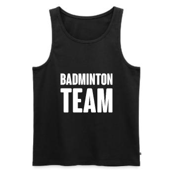 Badminton Team - Männer Premium Bio Tank Top - Schwarz - Vorne - AI Model Male 178 light (178cm)