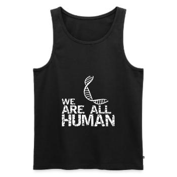 we are all human - dna - Men's Premium Organic Tank Top - black - Front - AI Model Male 178 light (178cm)