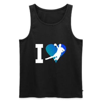 Handballeuse Joueuse de handball Handball féminin Handball - Débardeur bio Premium Homme - noir - Devant - Michal (187cm)