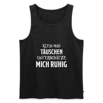 Klein Winzig Lustiger Spruch Kind Baby Geschenk - Männer Premium Bio Tank Top - Schwarz - Vorne - Michal (187cm)